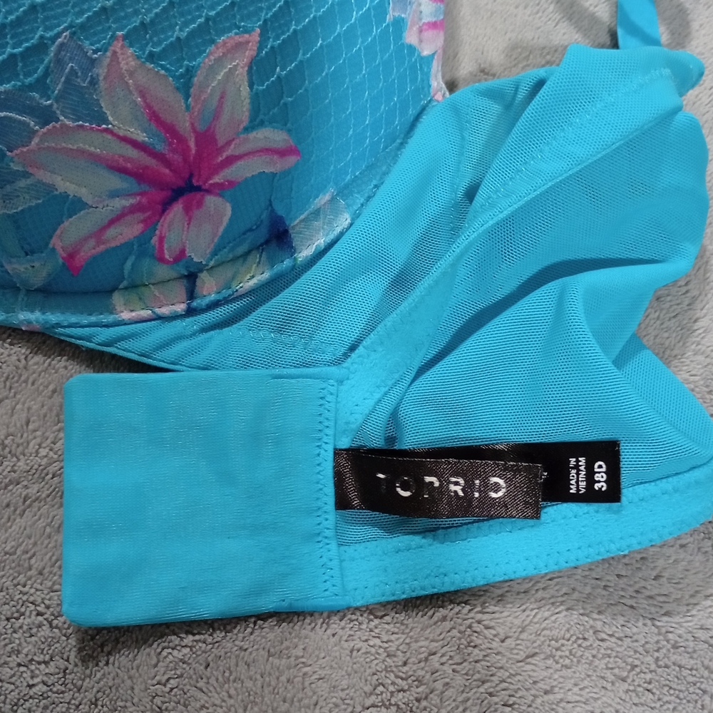 Torrid Blue Floral Bra - Picture 5 of 6